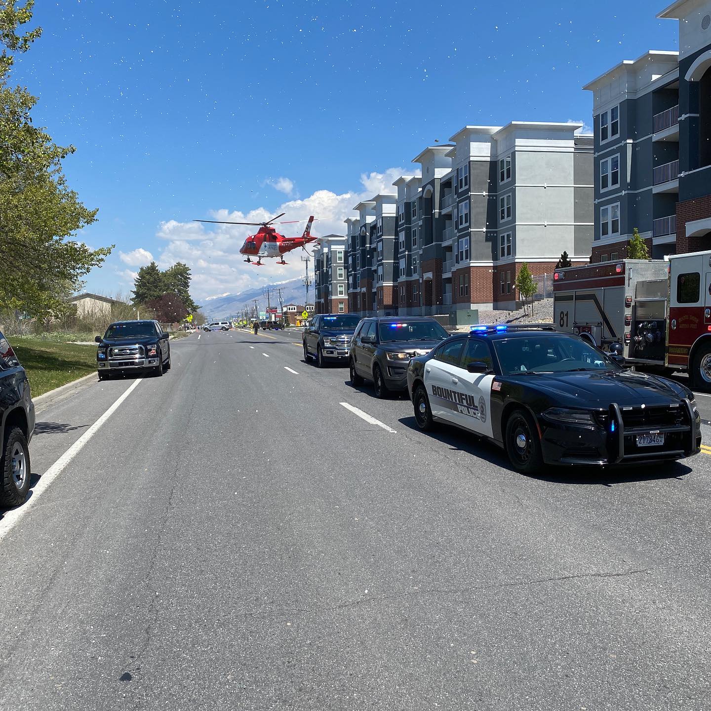 A motorcyclist suffered critical injuries after crashing into a car in Woods Cross on Wednesday, April 28, 2021.