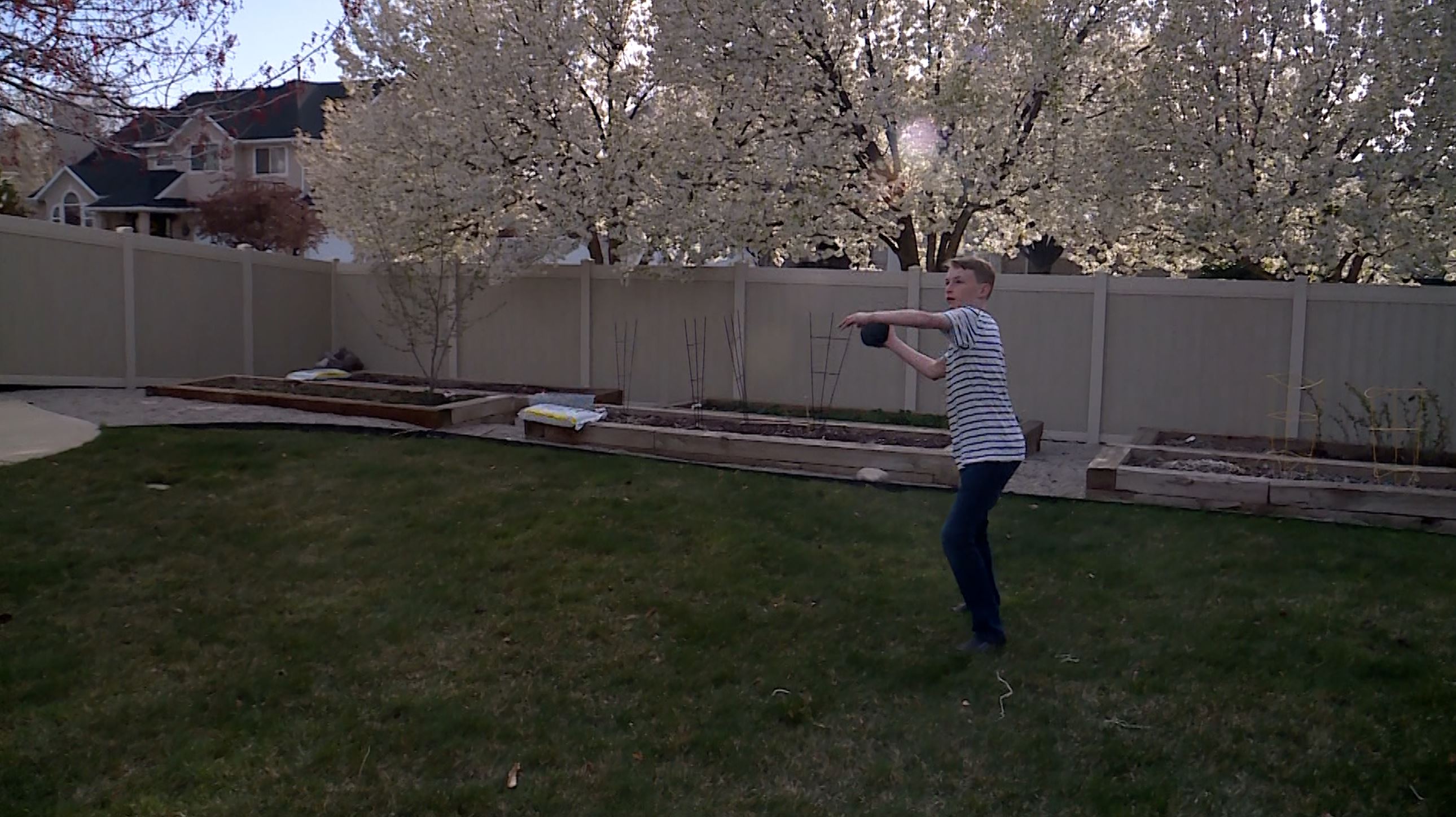 13-year-old Grant Brady enjoys playing outside with his brothers. After doing allergy immunotherapy shots for five years, his allergies have improved significantly and now the tree pollens and grasses don't affect him as much.