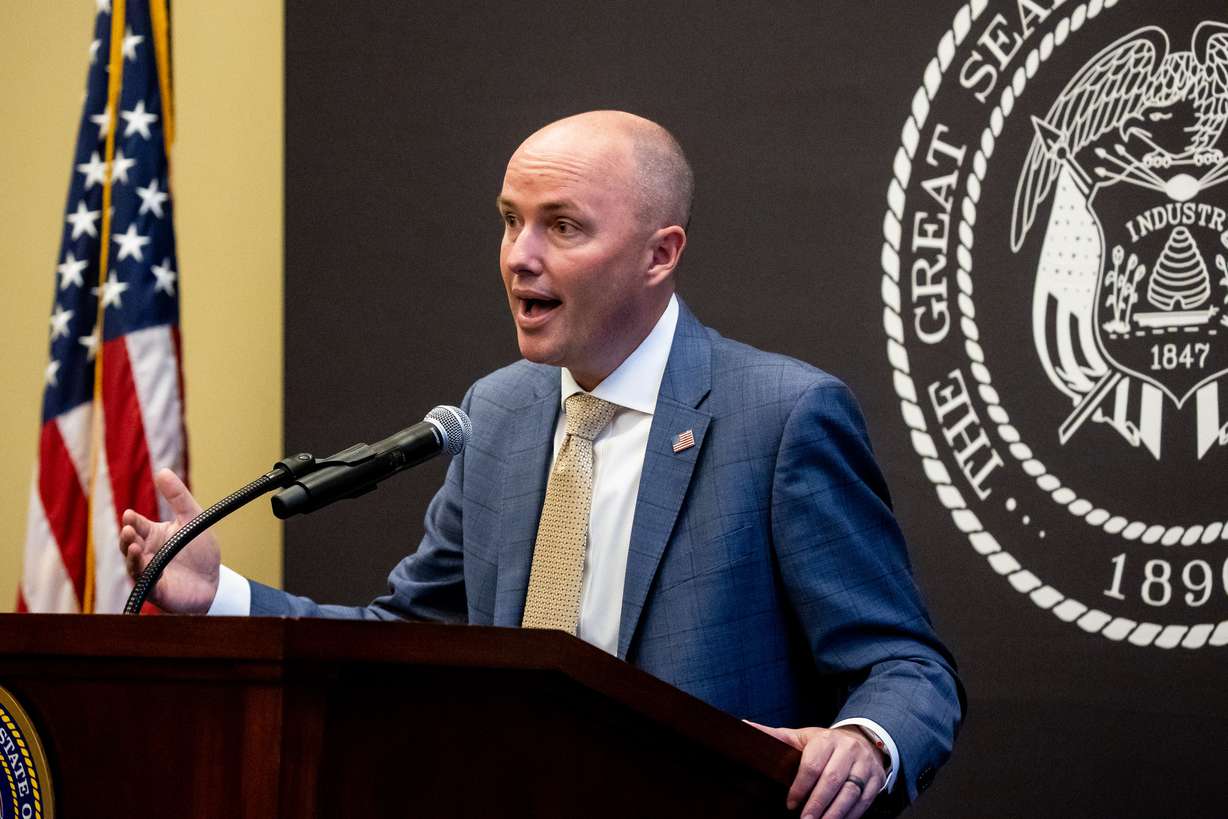 Gov. Spencer Cox speaks during a briefing on COVID-19 at the Capitol in Salt Lake City on Thursday, April 29, 2021.