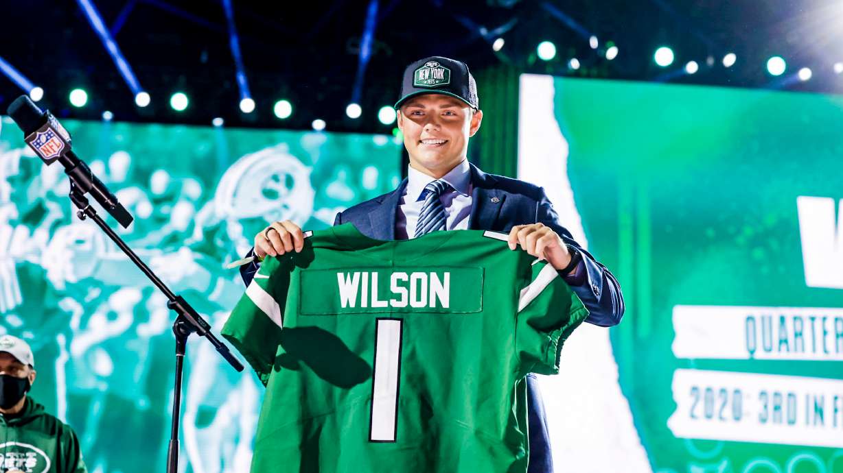 Former BYU quarterback Zach Wilson was selected with the No. 2 pick by the New York Jets in Cleveland, Ohio during the 2021 NFL Draft.