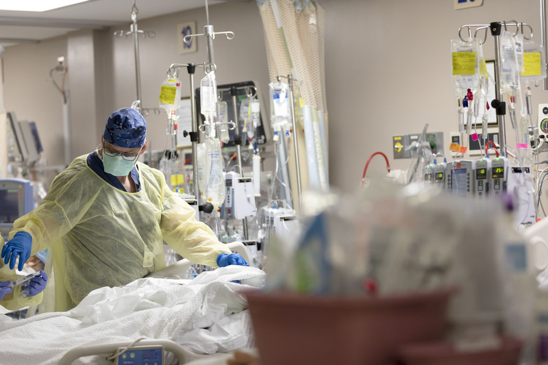 This undated photo shows Intermountain Healthcare staffers working in a hospital during the early COVID-19 pandemic. The Utah Department of Health on Friday announced changes to its treatment risk assessment score.