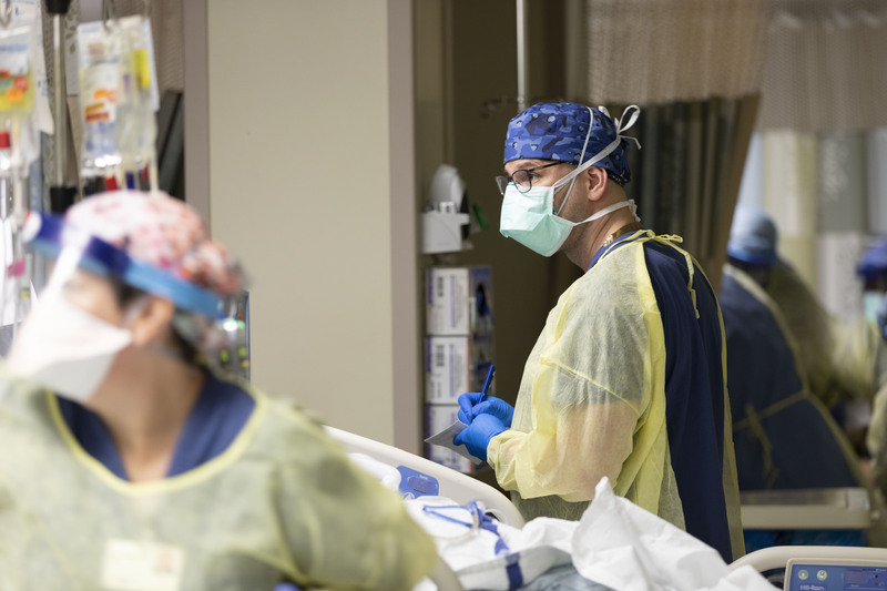 This undated photo shows Intermountain Healthcare staffers working in a hospital during the early COVID-19 pandemic. Breakthrough COVID-19 cases remain extremely low for vaccinated Utahns.