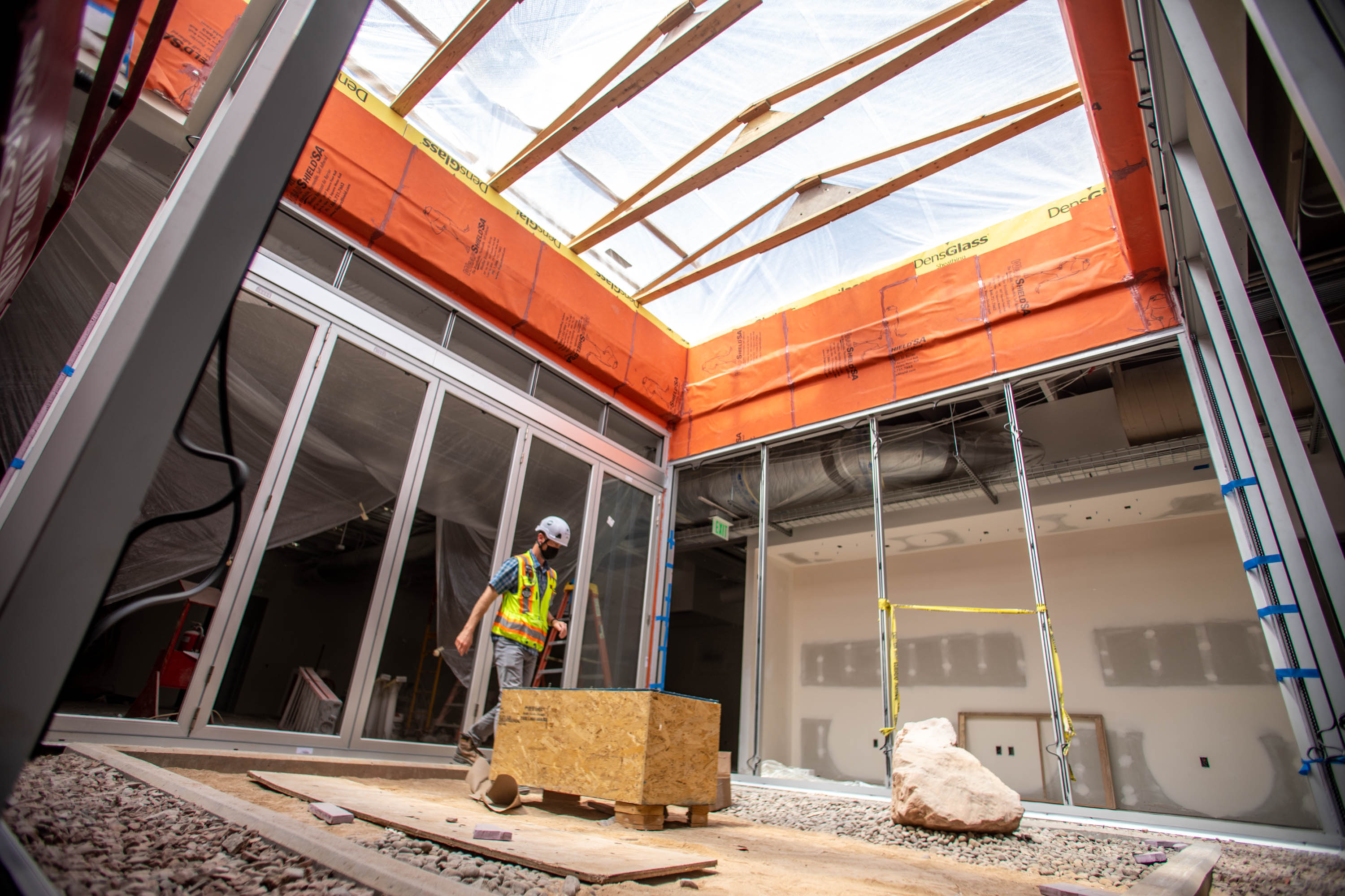 A sun room yet to be filled with trees and plants is pictured at Architectural Nexus in Salt Lake City on Friday April 30, 2021. Renovation is underway on the firm’s office, 2505 E. Parleys Way, making it the state's first "living building," meaning it produces more energy than it consumes.