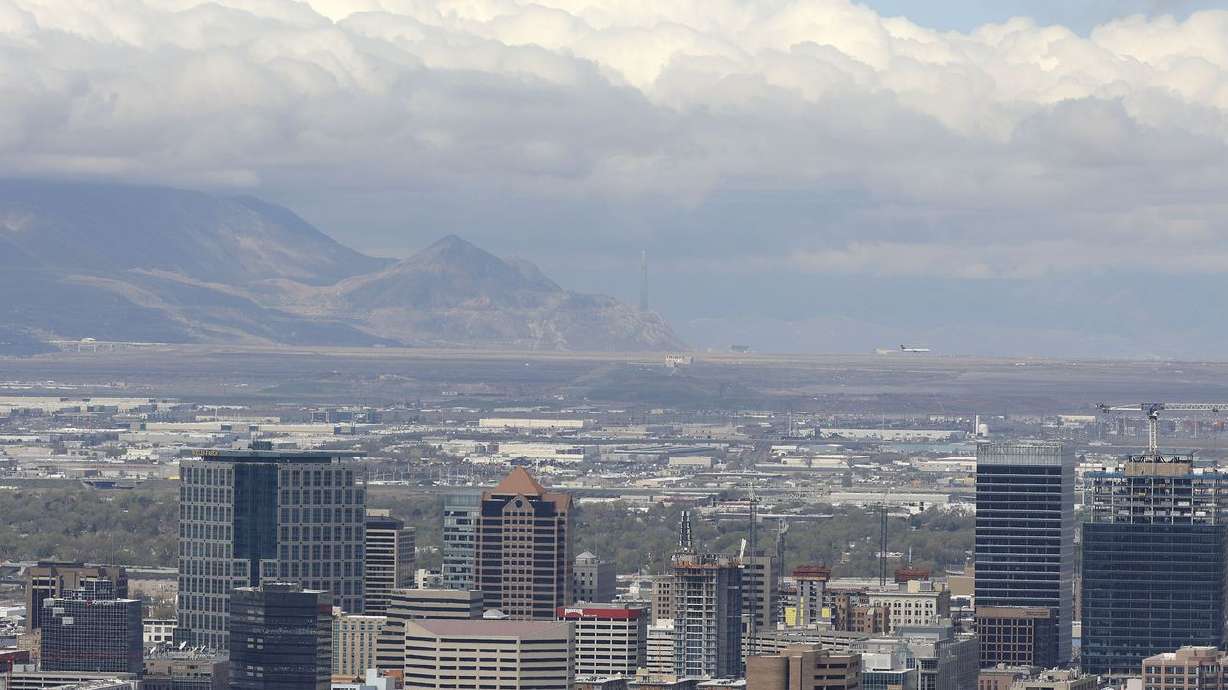 Clouds hang over the Salt Lake Valley on Tuesday, April
27, 2021.