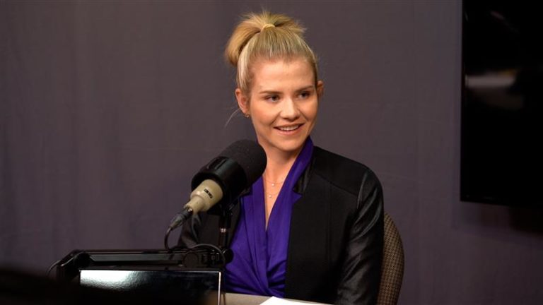 Elizabeth Smart speaks with the hosts of Talking Cold, Amy Donaldson and Sheryl Worsley, at KSL Broadcast House.