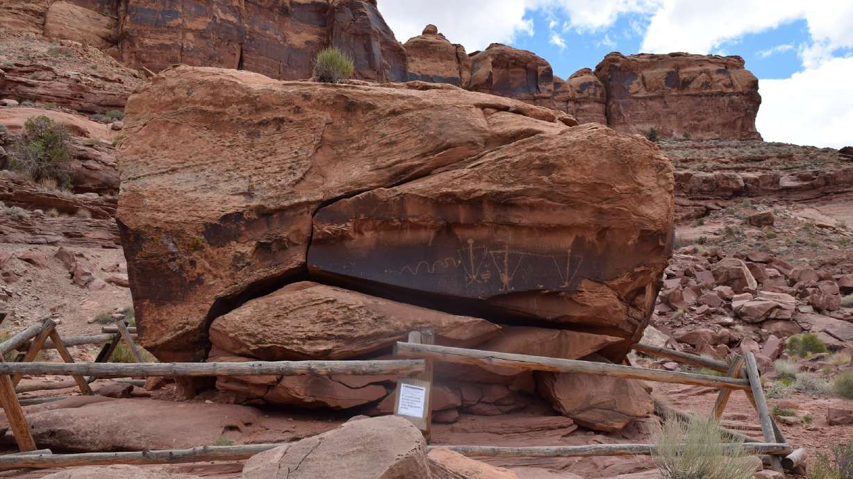 Work to repair ancient Moab petroglyph underway, but officials say it'll 'never be the same'