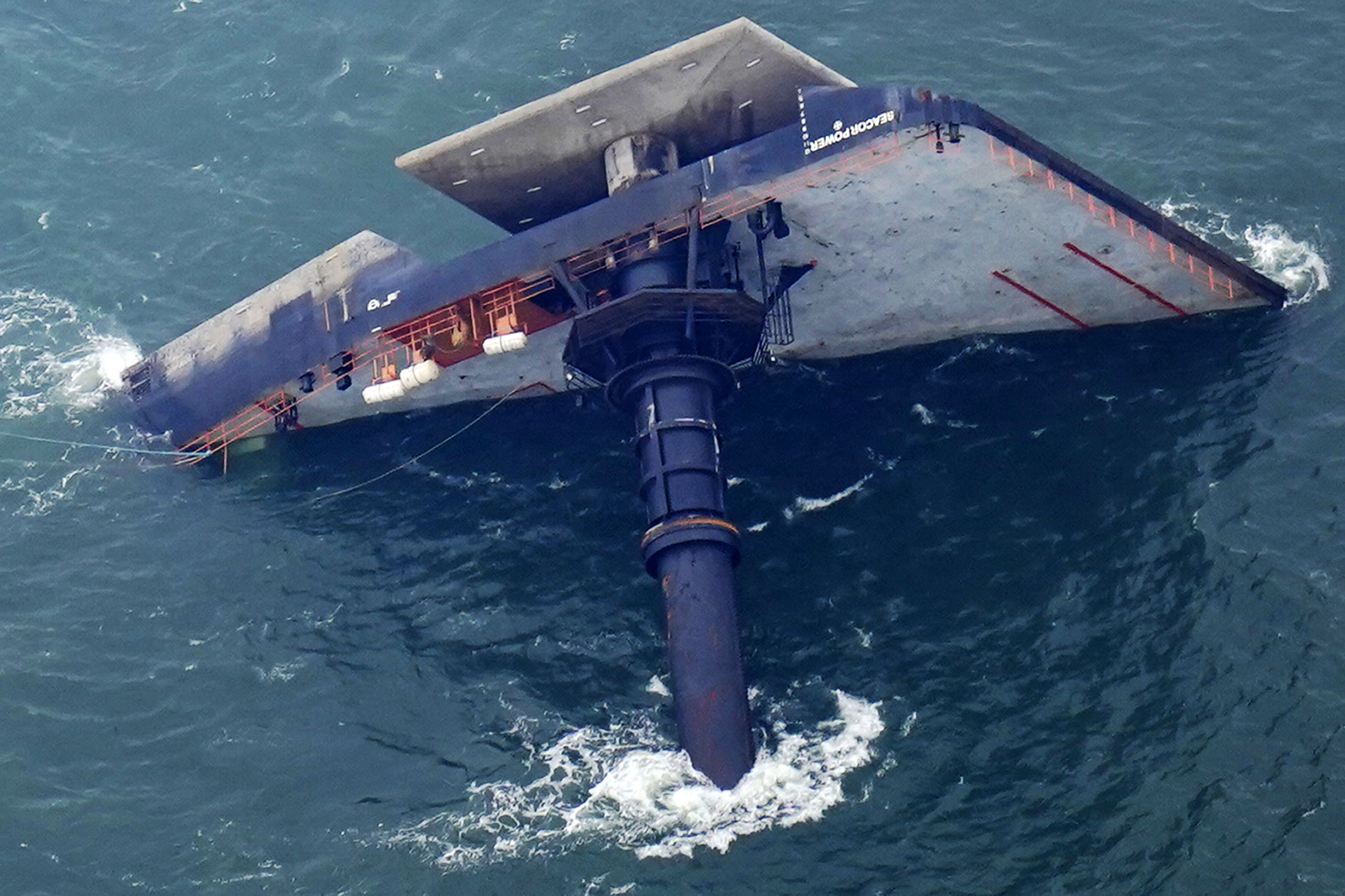 Salvage crews removing fuel from capsized lift boat