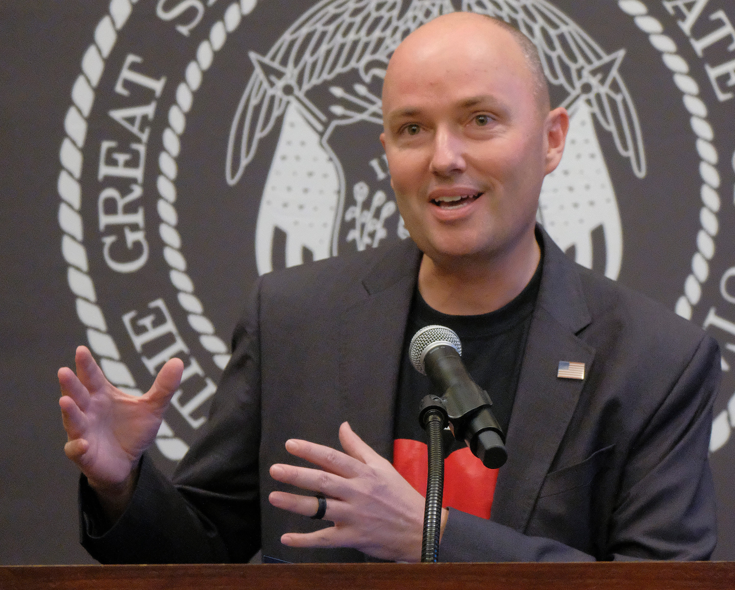 Gov. Spencer Cox provides updates on the ongoing pandemic during a weekly briefing on COVID-19 at the Capitol in Salt Lake City on Thursday, May 6, 2021.