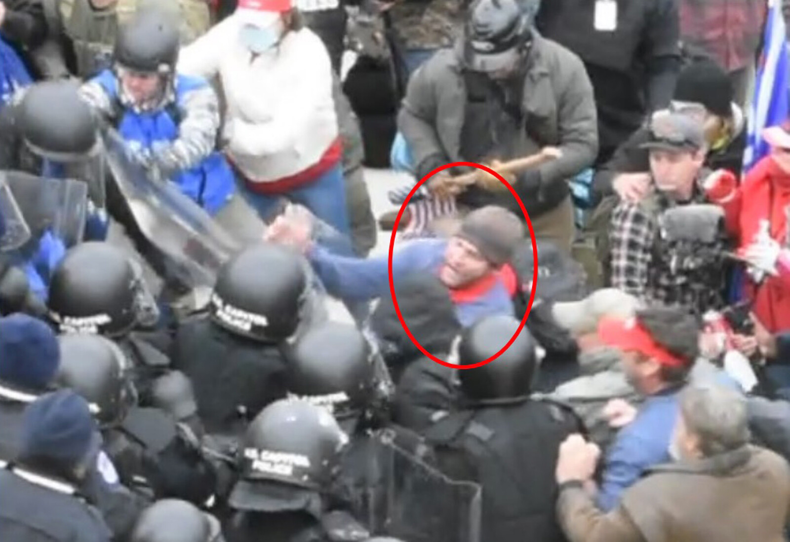 Southern Utah resident Landon Copeland, circled, pleaded guilty Thursday to assaulting police during the Jan. 6, 2021, U.S. Capitol riot in Washington, D.C.