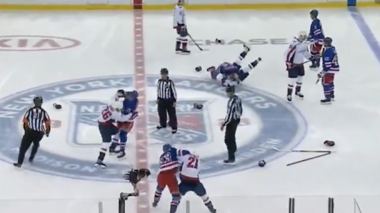 Have You Seen This? Massive brawl breaks out at hockey game the moment the puck drops