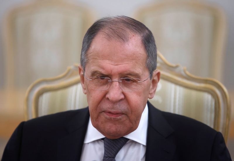 Russian Foreign Minister Sergei Lavrov attends a meeting with U.N. Secretary-General Antonio Guterres in Moscow, Russia May 12, 2021. REUTERS/Maxim Shemetov