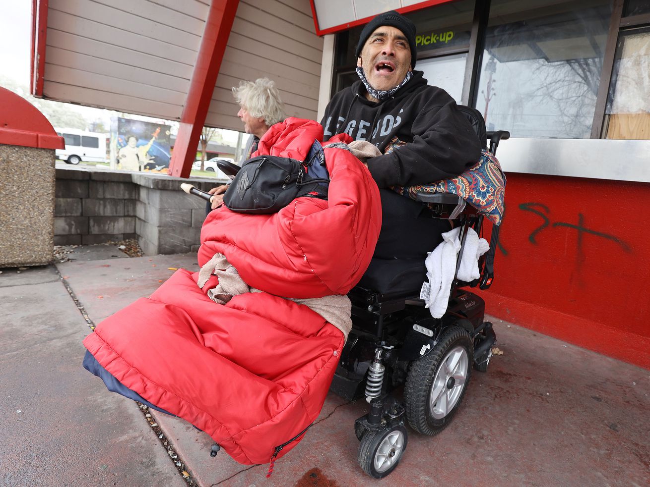 Paul Mecis talks about being homeless in Salt Lake City
on April 6, 2021. Almost four years after Utah business mogul Gail
Miller and her family vowed to match up to $10 million in donations
for Utah’s three new homeless resource centers in the Salt Lake
area, that match has officially been met.