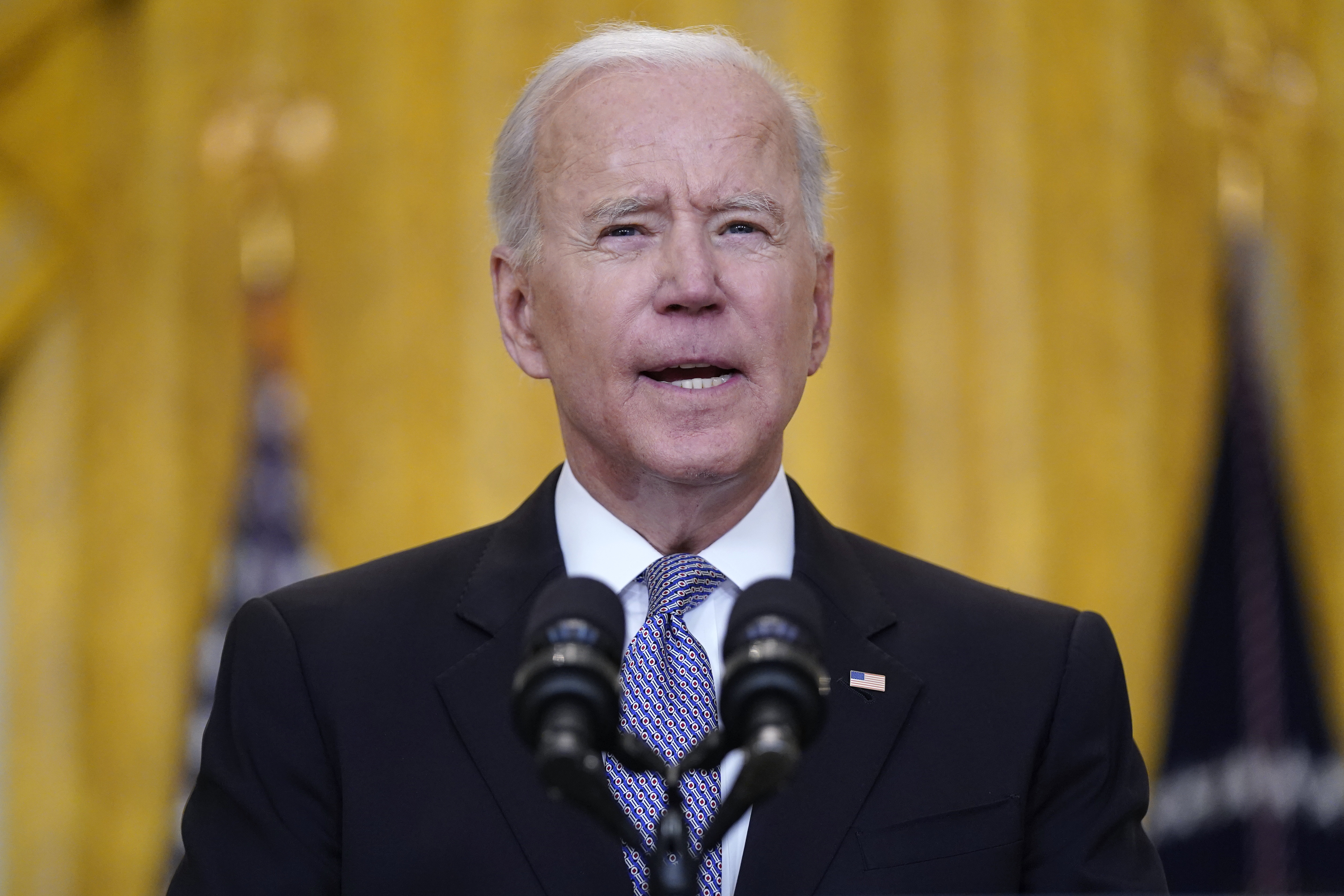 President Joe Biden speaks about the distribution of COVID-19 vaccines, in the East Room of the White House, Monday, May 17, 2021, in Washington. (AP Photo/Evan Vucci)