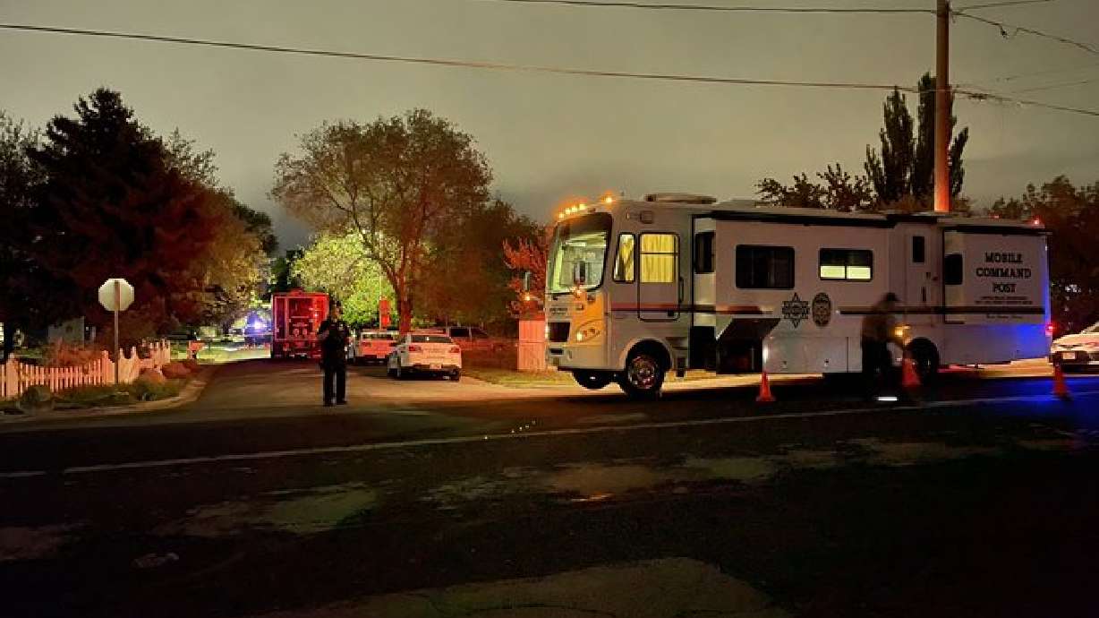 Police from multiple agencies respond to a police shooting on May 10, 2021, in West Valley City.