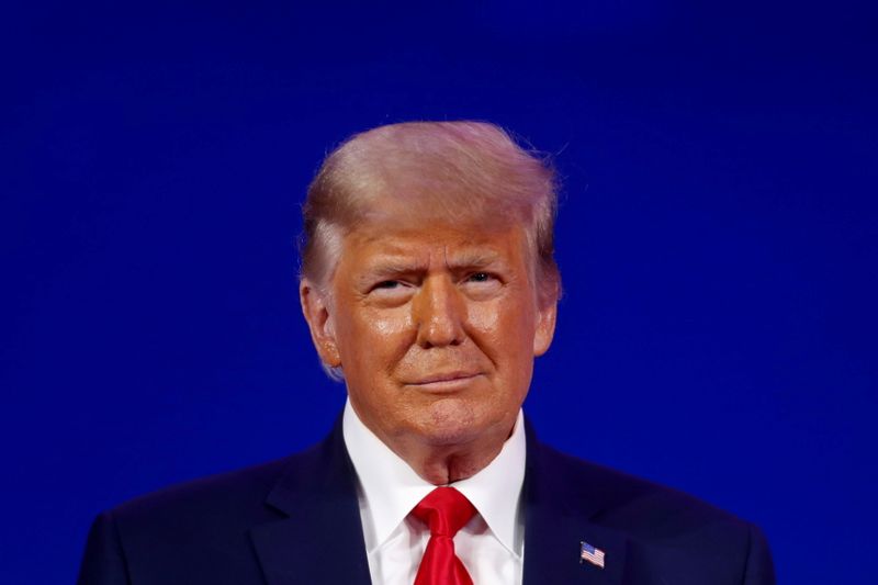 FILE PHOTO: Former U.S. President Donald Trump speaks at the Conservative Political Action Conference (CPAC) in Orlando, Florida, U.S. February 28, 2021. REUTERS/Octavio Jones