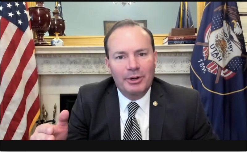 Utah Sen. Mike Lee speaks at a Hatch Foundation webinar
on bringing greater balance to America’s legal system.
