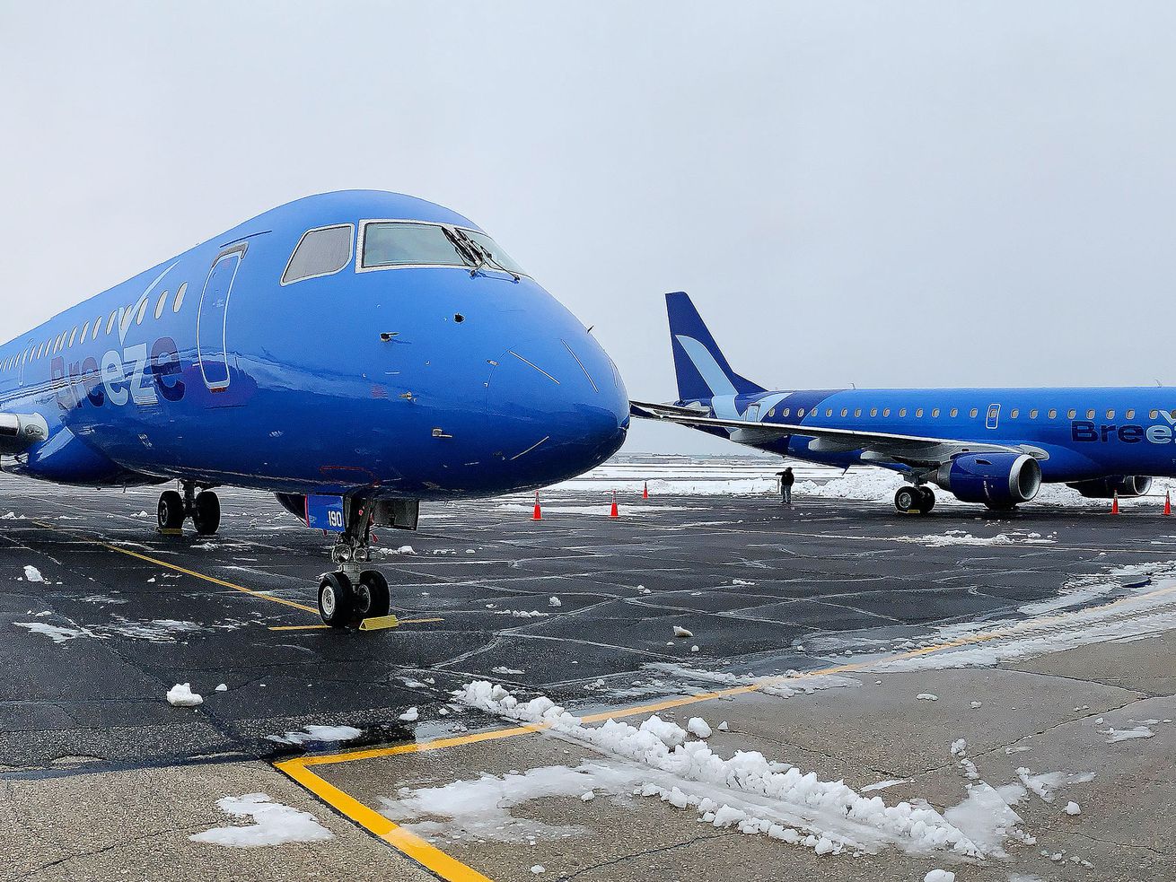 Utah native David Neeleman’s new Breeze airlines
airplanes.