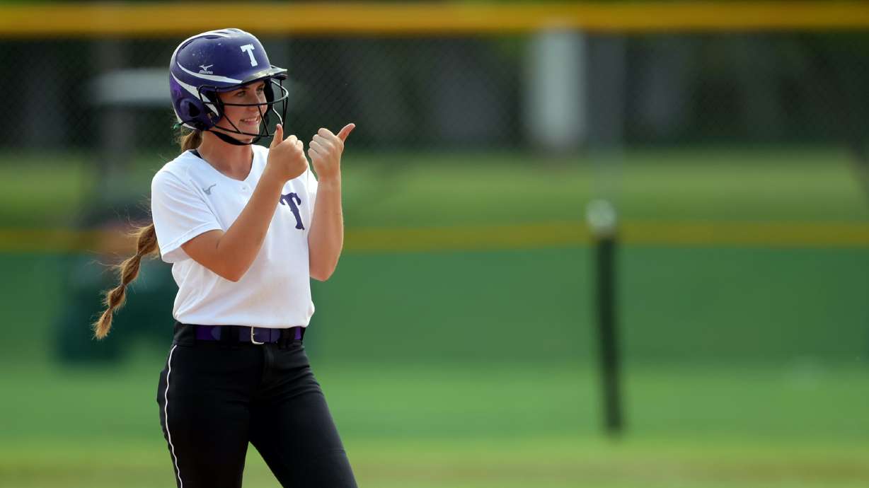A Tooele player competes in a 4A state softball tournament game at the Spanish Fork Sports Complex on Wednesday, May 19, 2021.