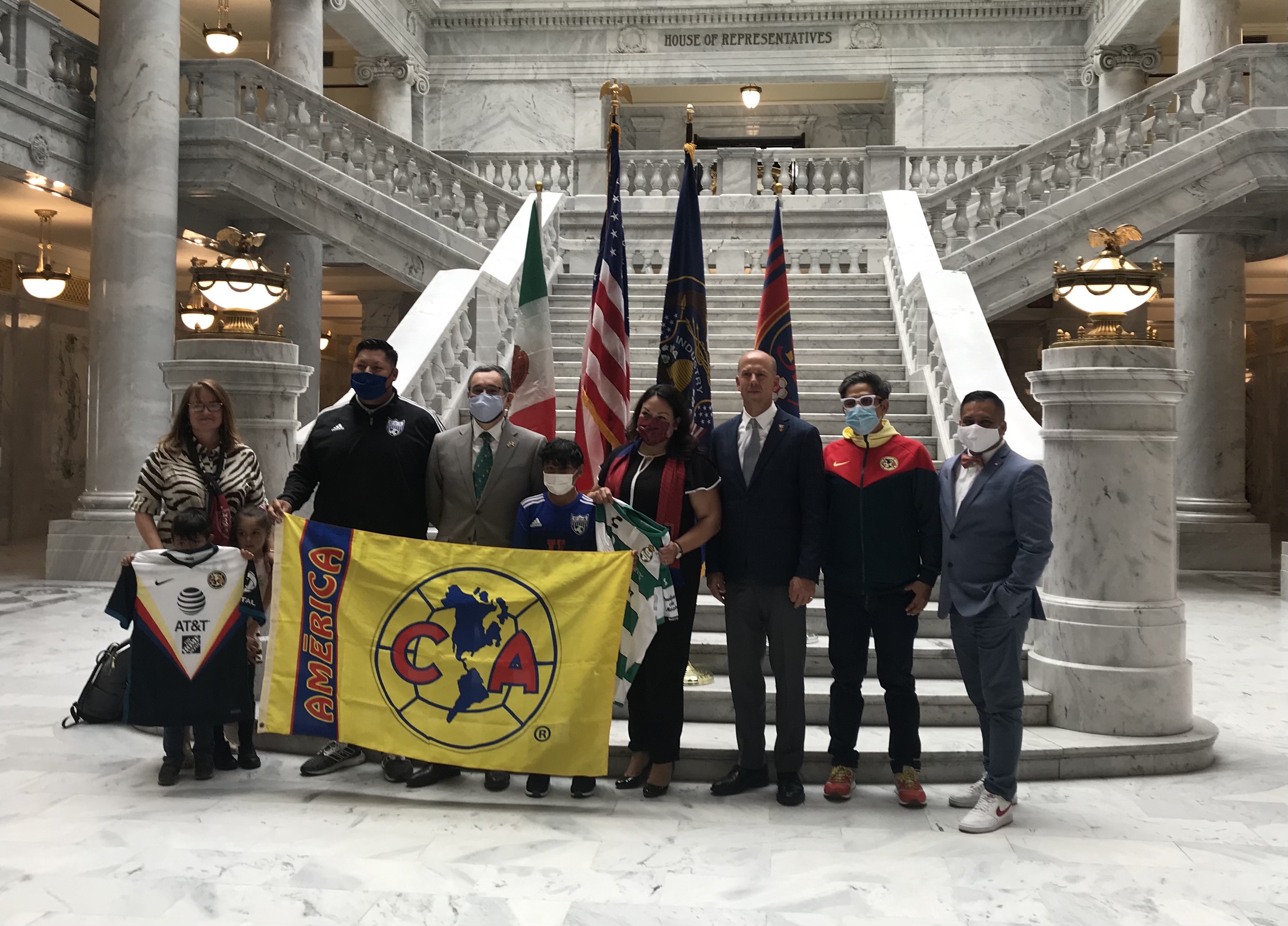 RSL interim president John Kimball joined by Utah state Sen. Luz Escamilla and other dignaries to announce a July 4 international friendly between Mexico's Santos Laguna and Club America at Rio Tinto Stadium. With vaccination rates rising steadily, RSL officials anticipate a capacity crowd at the 20,000-seat stadium by the July 4 match.