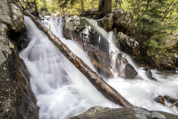 Water flows down the mountain near the Lake Blanche
Trail in Big Cottonwood Canyon on Monday, May 24, 2021. Salt Lake
City is relaunching the "Keep It Pure” initiative to raise
awareness about keeping watersheds clean.