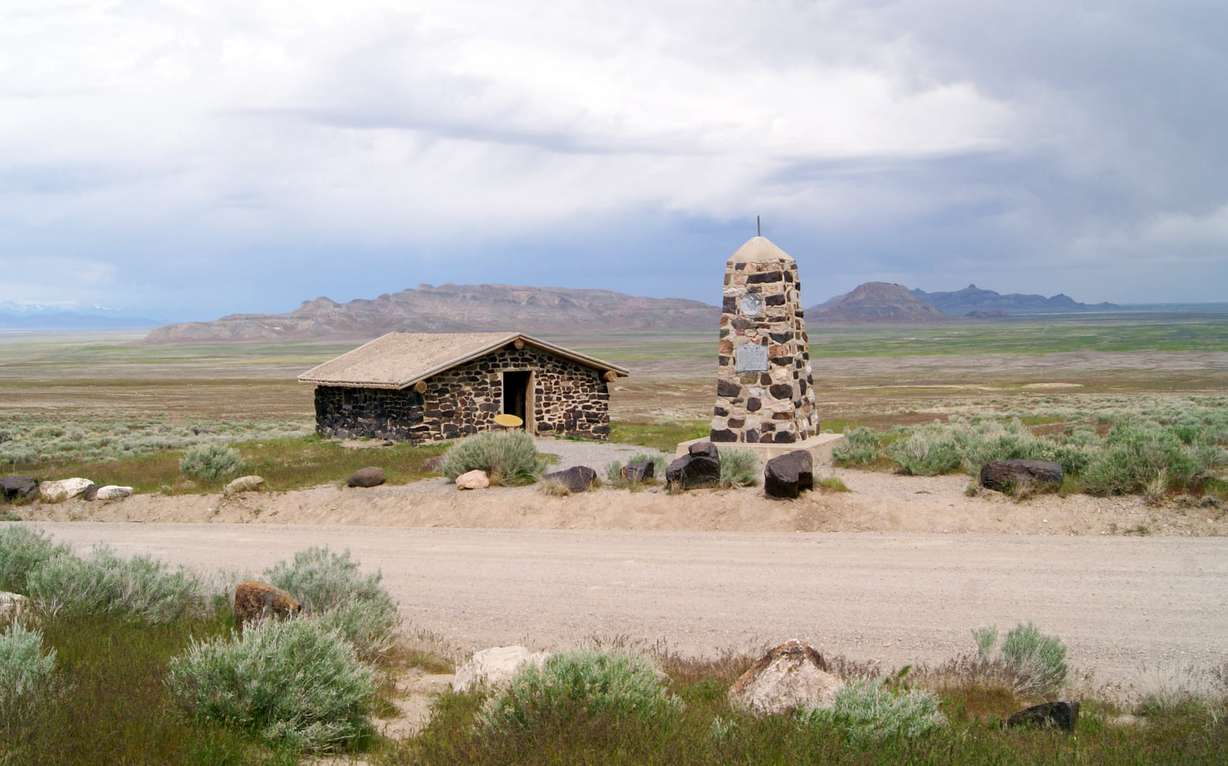 A restored Pony Express station at Simpson Springs.