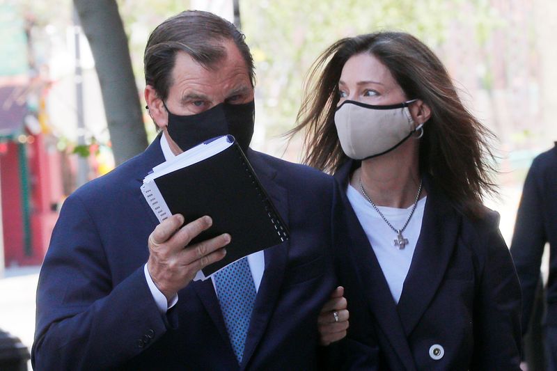 Mark Hauser, founder of Hauser Private Equity, arrives for a sentencing hearing for his role in a nationwide college admissions cheating scheme, at the federal courthouse in Boston, Massachusetts, U.S., May 27, 2021.   REUTERS/Brian Snyder