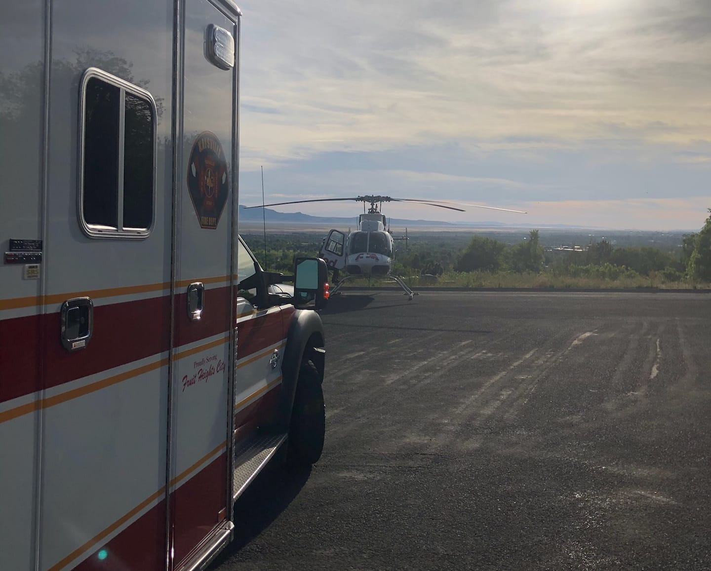 One person was transported by medical helicopter with serious injuries after a bike accident on Fruit Loops Trail in Fruit Heights on Tuesday, June 1, 2021.