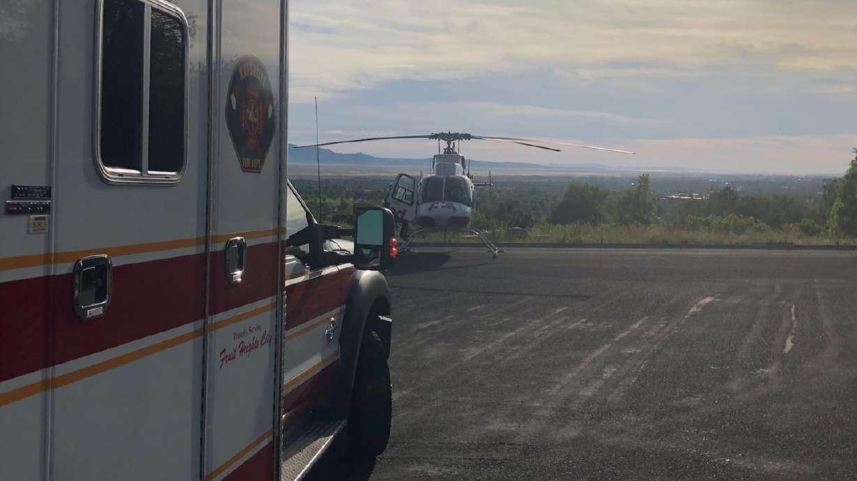 One person was transported by medical helicopter with serious injuries after a bike accident on Fruit Loops Trail in Fruit Heights on Tuesday, June 1, 2021.