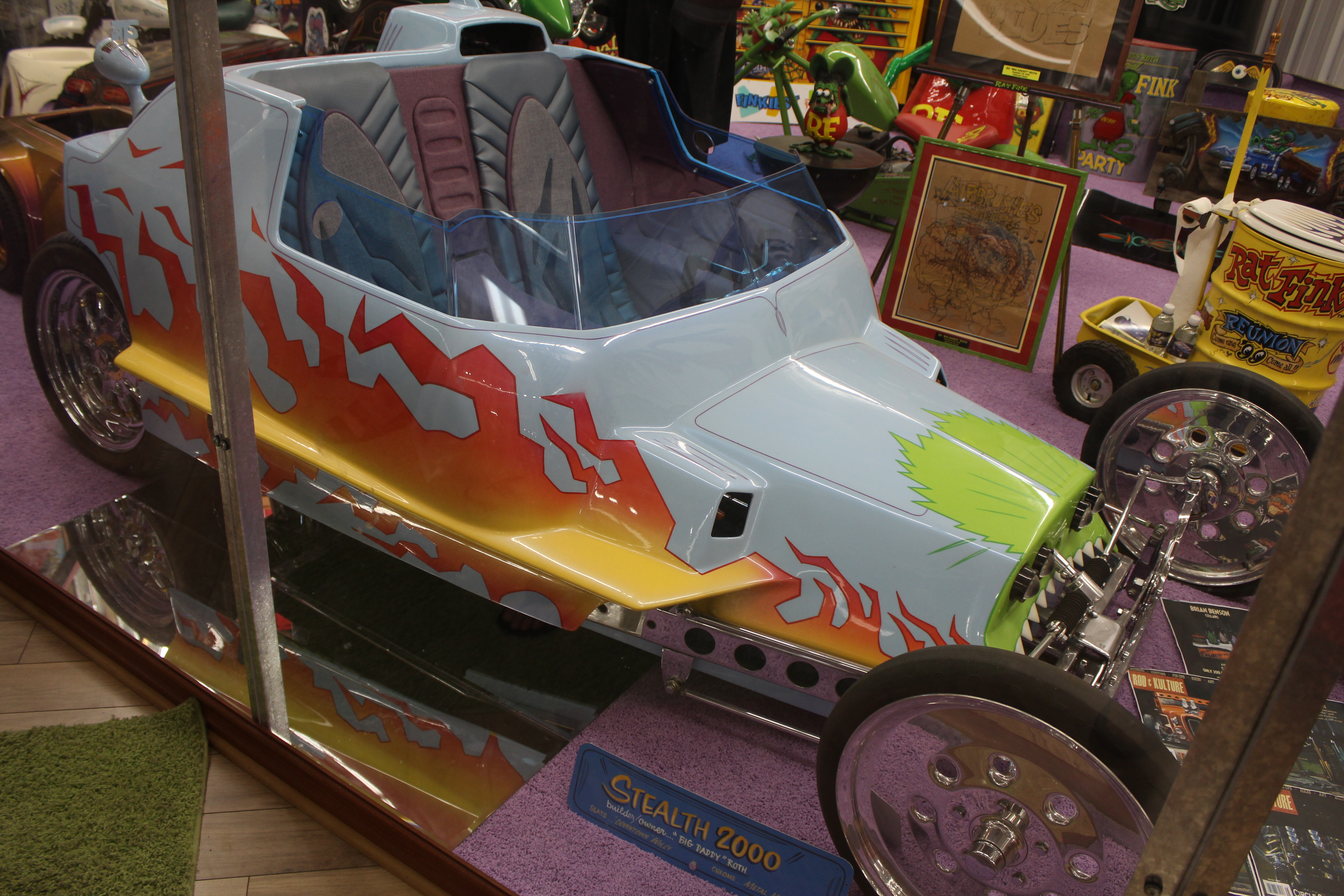 Ed Roth's creation "Stealth 2000" on display at the Rat Fink Museum.