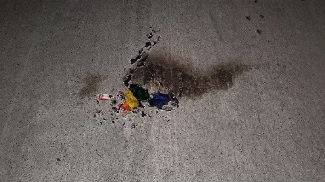 Police are investigating a possible hate crime after a rainbow Pride flag supporting the LGBTQ+ community was burned and a derogatory note left behind.