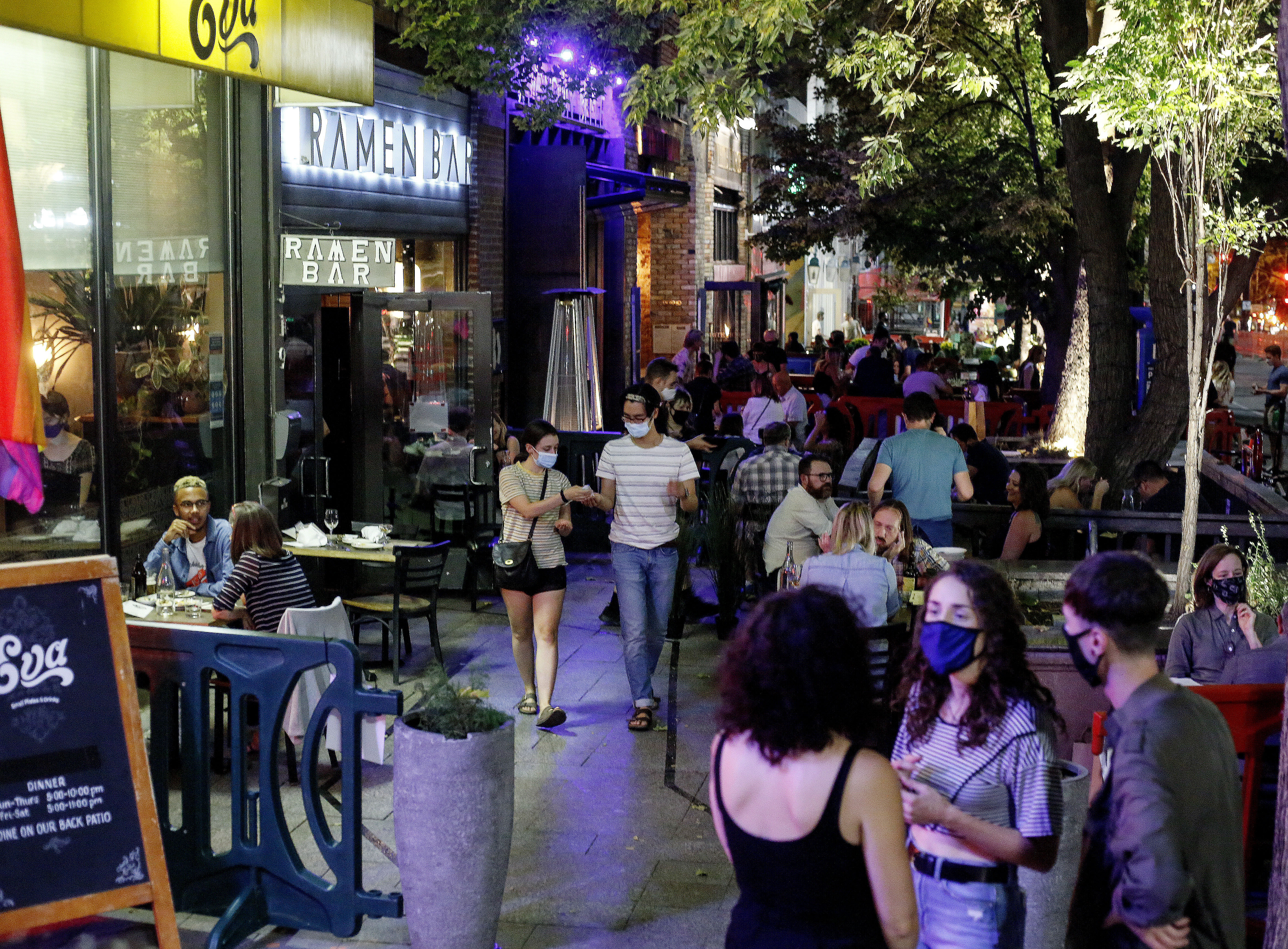 Diners eat at Eva's during Downtown SLC Open Streets in Salt Lake City on Friday, Sept. 18, 2020. With a new brand campaign launched Thursday with the slogan "West of Conventional," Salt Lake County officials want you to think of it as a place where differences blend.