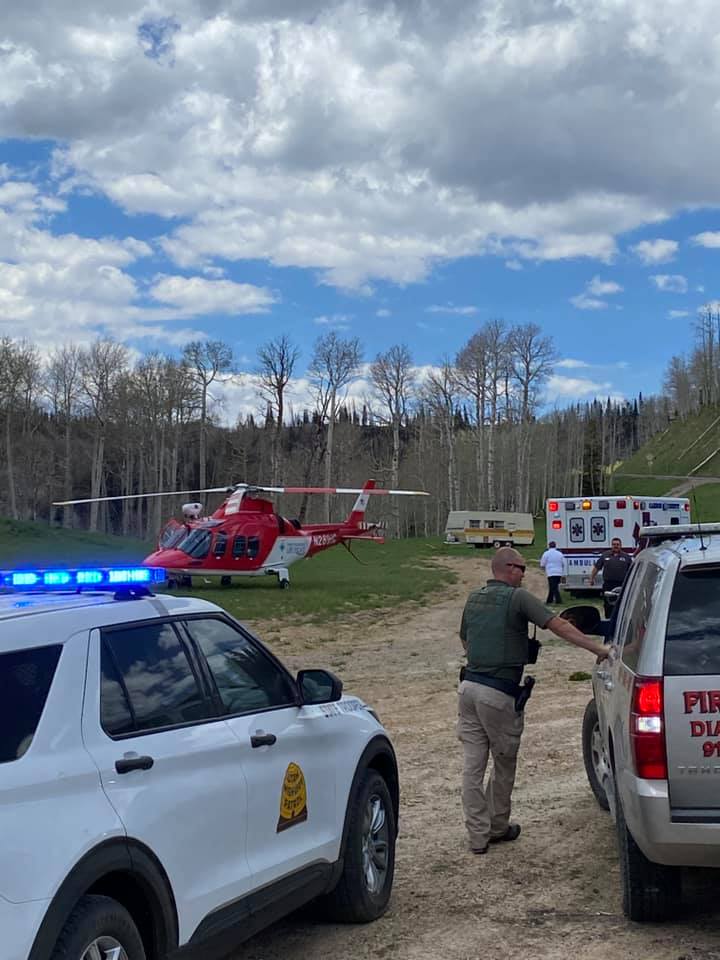 One person was transported by medical helicopter on June 3, 2021, after a motorcycle collision on state Route 264 just west of Skyline Mine. Multiple agencies responded to the scene.
