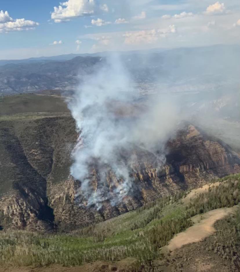 A fire burns in Utah County on June 4, 2021.