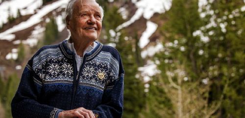 Presenting the world's oldest heli-skier