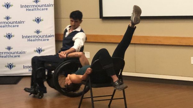 As part of the “RAMMP it Up” celebration, former spinal injury patients and current mentors, Gared Dore and Sarah Child performed a dance they innovated to share the possibilities for artistry.