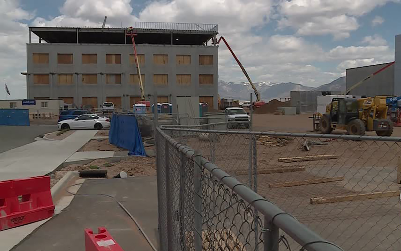 Northrop Grumman has a large construction project underway along the fence line of Hill Air Force Base which includes five new buildings for engineering and testing.