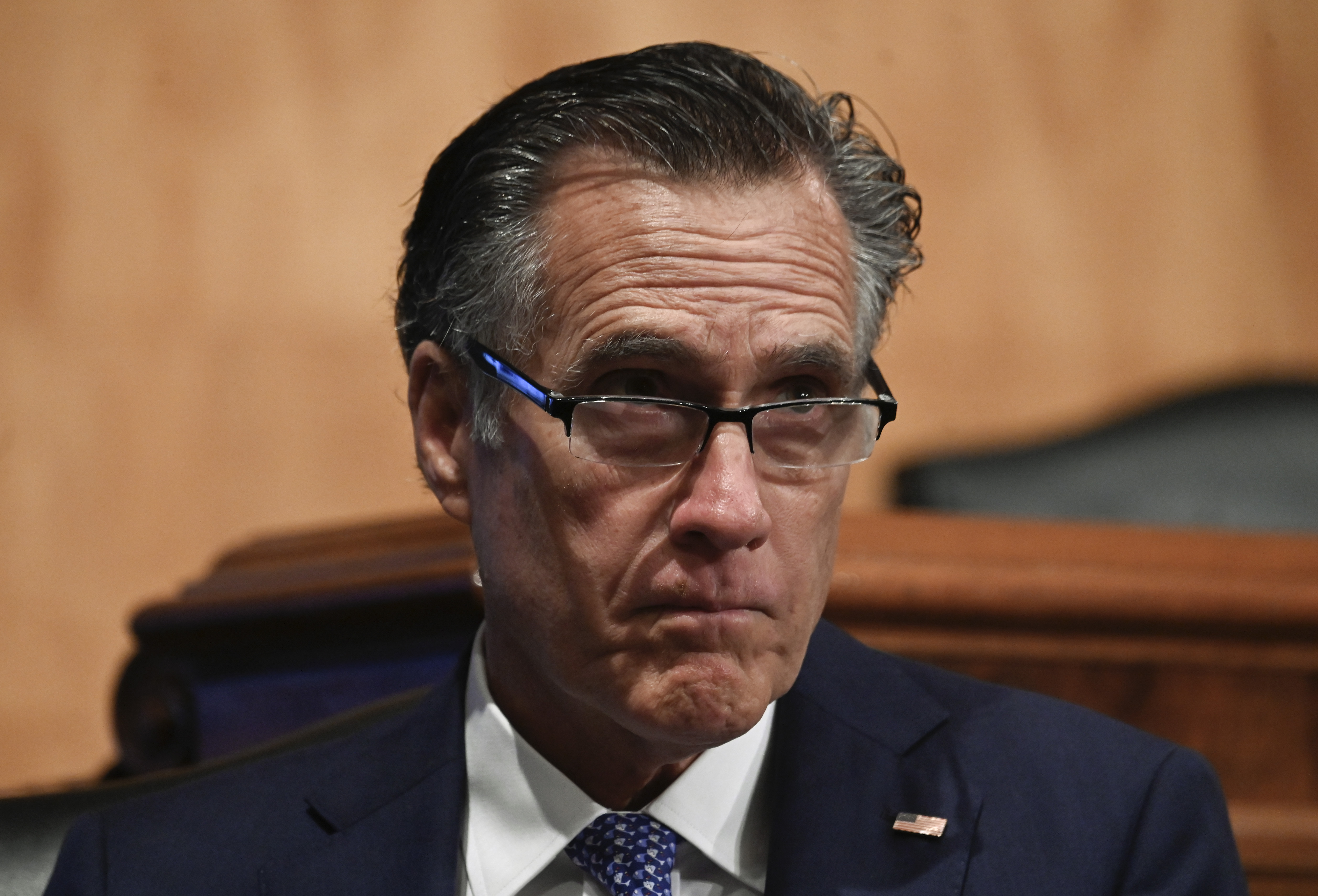 Sen. Mitt Romney, R-Utah, listens as Colonial Pipeline CEO Joseph Blount testifies during a Senate Homeland Security and Government Affairs Committee hearing on June 8, on Capitol Hill, in Washington. Romney gave a Constitution Day speech at Brigham Young University on Friday.