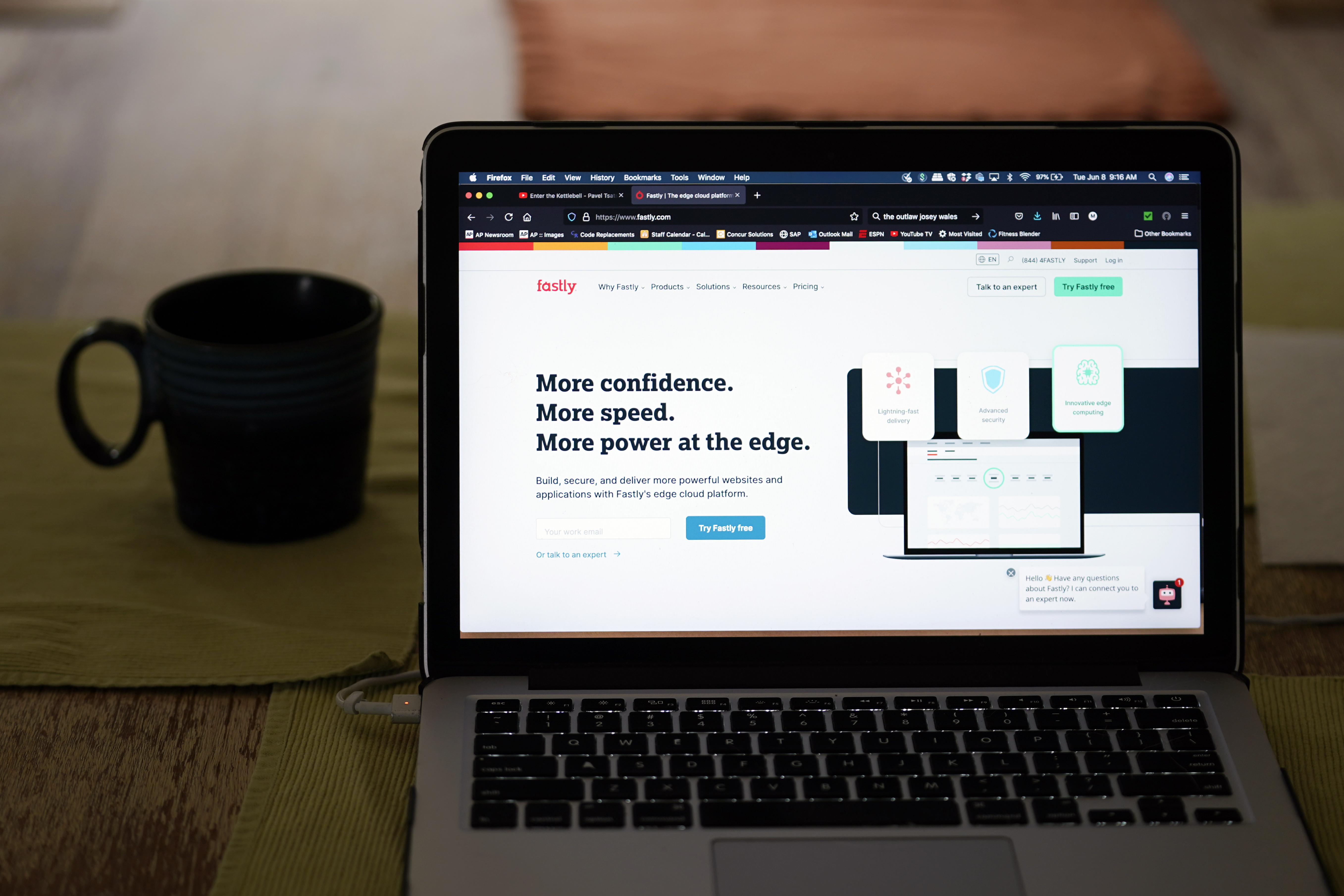 The Fastly home page is seen on Tuesday, June 8, 2021, in Los Angeles. Dozens of websites briefly went offline around the globe Tuesday, including CNN, The New York Times and Britain's government home page, after an outage at the cloud service Fastly.