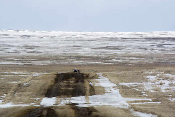 In this March 11, 2020, file photo provided by the Bureau of Land Management, shows the proposed route of the Keystone XL oil pipeline where it crosses into the United States from Canada in Phillips County, Mont. Calgary-based TC Energy, sponsor of the Keystone XL crude oil pipeline, said Wednesday, June 9, 2021, that it was pulling the plug on the contentious project after Canadian officials failed to convince President Joe Biden to reverse its cancellation of its permit on the day he took office.