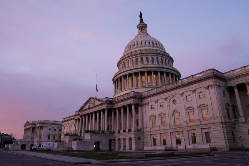 The U.S. Capitol is seen at sunrise on Jan. 11, 2021. A bipartisan group of lawmakers in the U.S. House of Representatives introduced four bills on Friday aimed at reining in the power of the tech giants, with one potentially leading to their break-up.