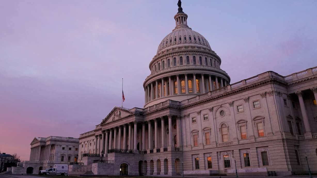 The U.S. Capitol is seen Jan. 11, 2021. The Senate passed the trillion-dollar infrastructure bill Tuesday with Utah's two Republican senators voting on opposite sides.