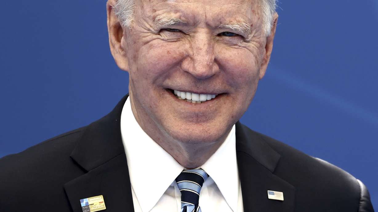 President Joe Biden arrives for a NATO summit at NATO headquarters in Brussels, Monday, June 14, 2021. Biden is taking part in his first NATO summit, where the 30-nation alliance hopes to reaffirm its unity and discuss increasingly tense relations with China and Russia, as the organization pulls its troops out after 18 years in Afghanistan.