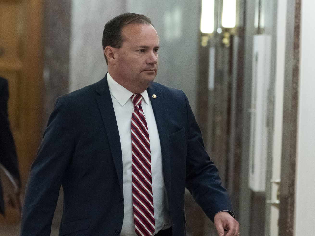 Sen. Mike Lee, R-Utah, arrives for a hearing on Capitol
Hill on Tuesday, June 8, 2021, in Washington. Republicans,
including Lee, railed against Democrats for holding a hearing
Tuesday on legislation to allow "Dreamers” to become U.S. citizens.
