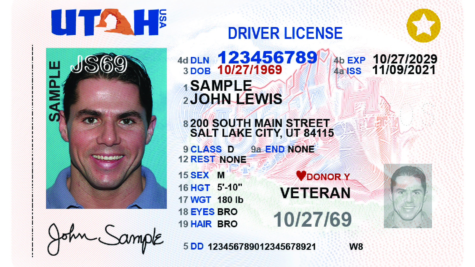 State License Drivers License Sample