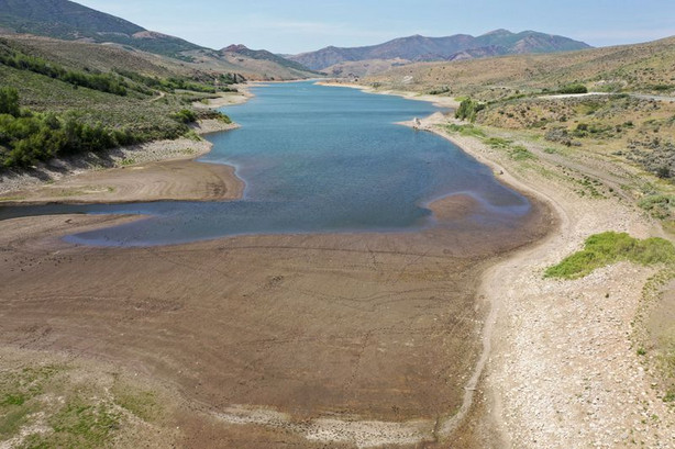 Drought in Utah is causing low water levels at East
Canyon Reservoir near Morgan on Wednesday, June 16,
2021.