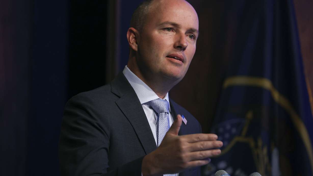 Gov. Spencer Cox speaks at the Eccles Broadcast Center in Salt Lake City on Thursday, June 17, 2021. He said over the past three months, the vast majority of new COVID-19 cases, deaths and hospitalizations have occurred among the unvaccinated.