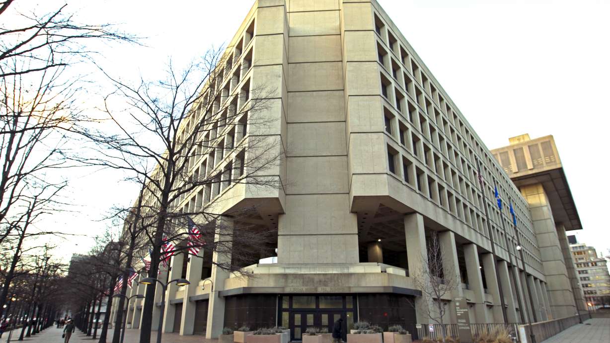 The FBI building is seen in Washington on Feb. 2, 2018. Utah's House delegation was split on a bill to reauthorize a U.S. surveillance program that passed the House on Friday.