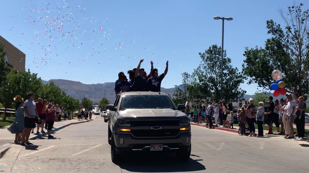 The Herriman rugby club team returns home after winning its first national title in program history, Sunday, June 20, 2021. The Mustangs rallied to beat Cleveland's St. Ignatius  21-17 in Saturday's championship.