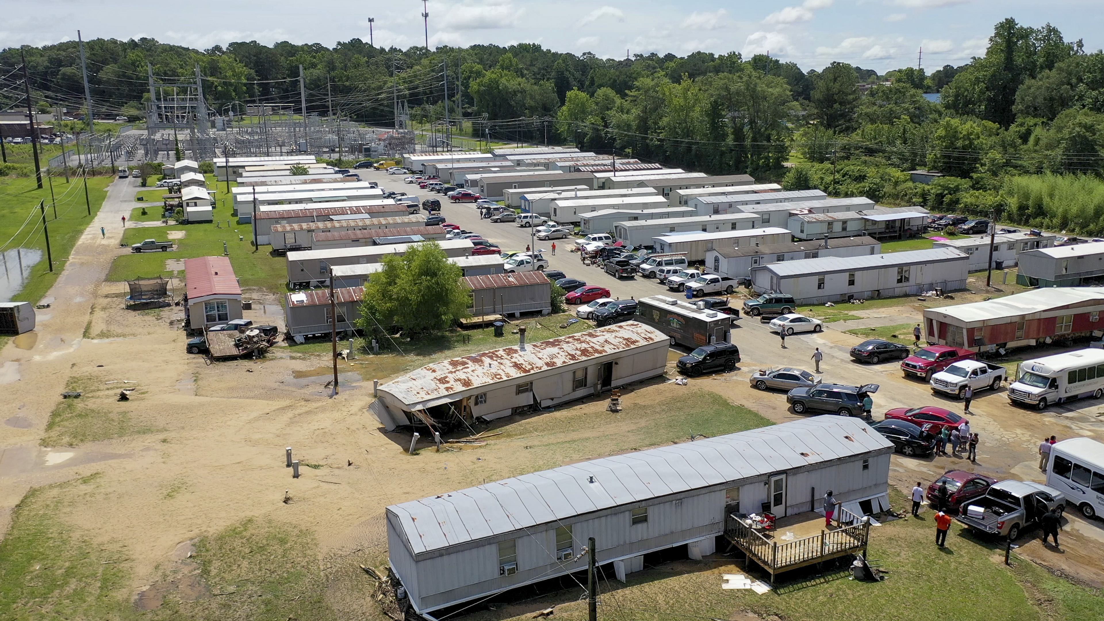 The flooding aftermath from Saturday's severe weather is seen in this aerial drone photo on Sunday, June 20, 2021, in Northport, Ala. Tropical Storm Claudette regained tropical storm status and headed out to sea from the North Carolina coast Monday, less than two days after the system killed at least 14 people in Alabama.
