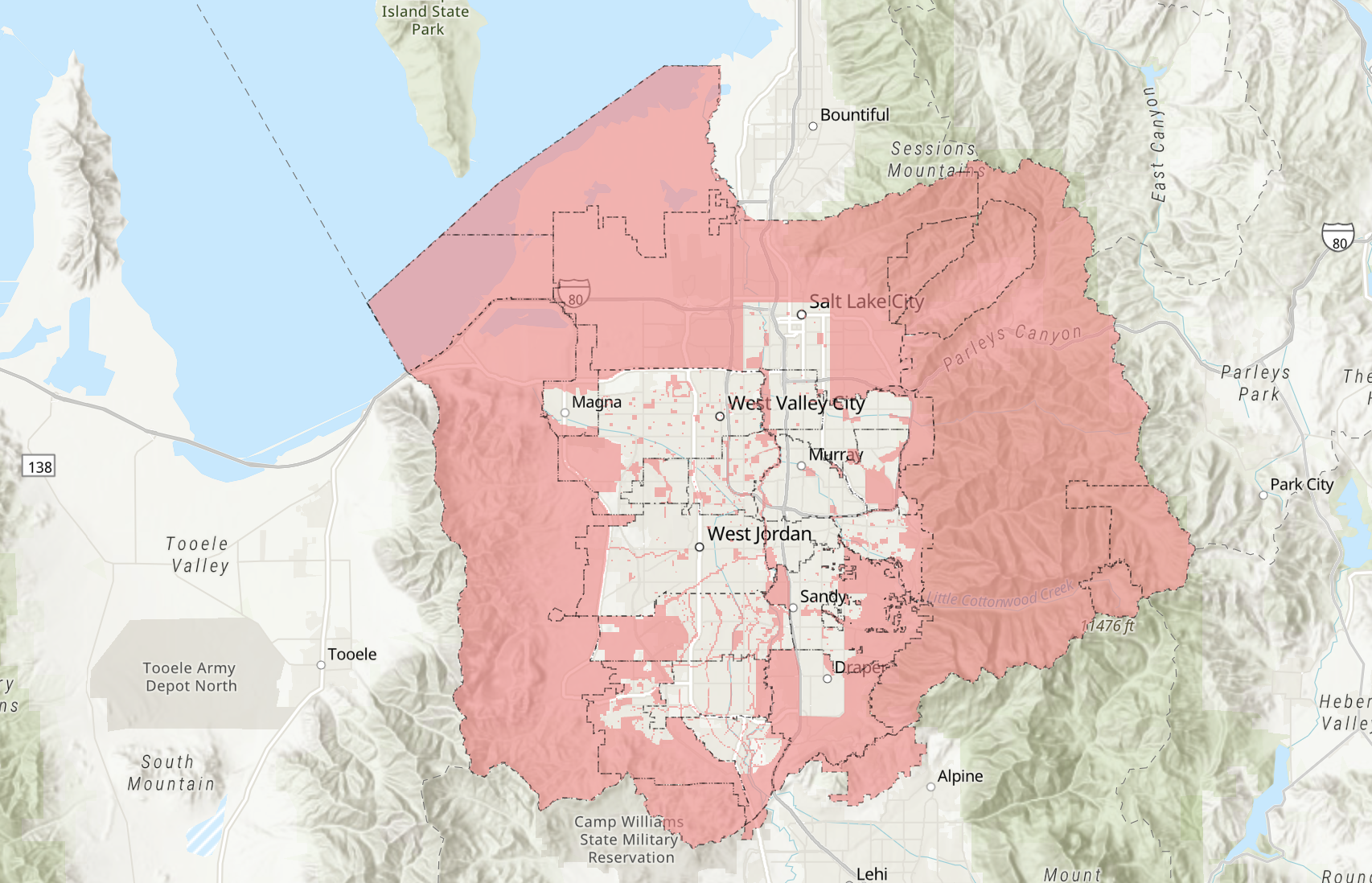 This map shows where fireworks will be allowed to be launched and where they are banned in places across Salt Lake County as of Monday, June 21, 2021. Salt Lake County officials said they expect the restrictions, which are in red, can be extended between now and July 2, which is when fireworks will first be allowed to be launched this summer.